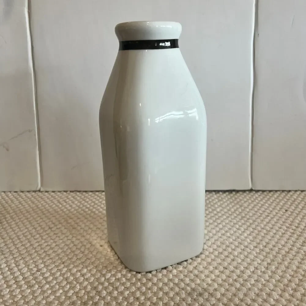 Vintage Fitz & Floyd Premium White Milk Bottle Ceramic approx 9